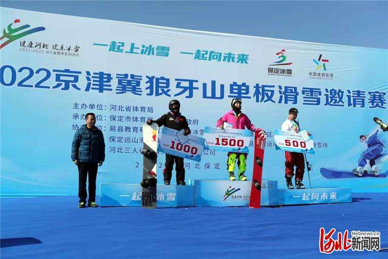 300名滑雪爱好者竞技京津冀狼牙山单板滑雪邀请赛