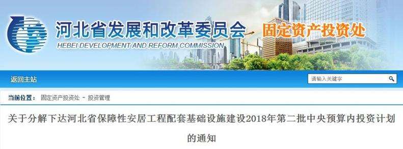27.5亿投资计划下达！支持河北6市＋雄安新区