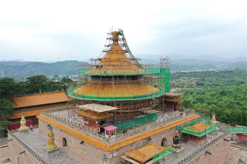 河北承德：普乐寺进行预防性保护修缮施工