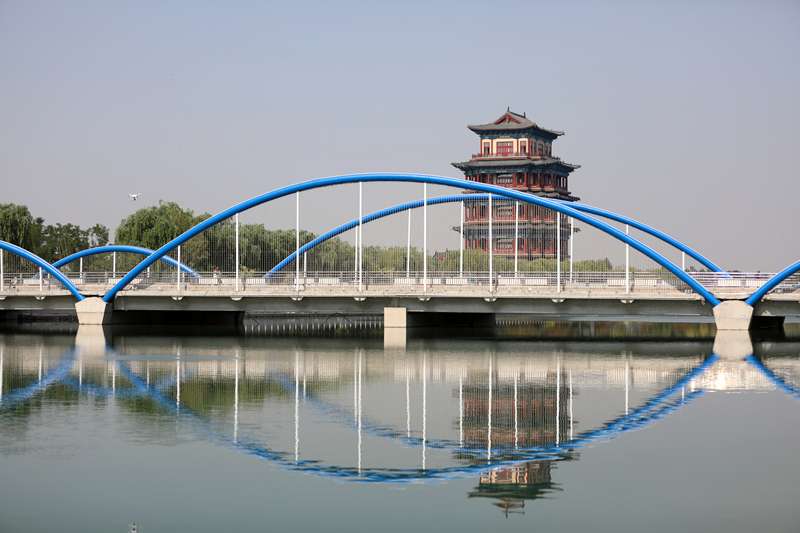 河北行唐：引水增绿 打造县域生态风景带