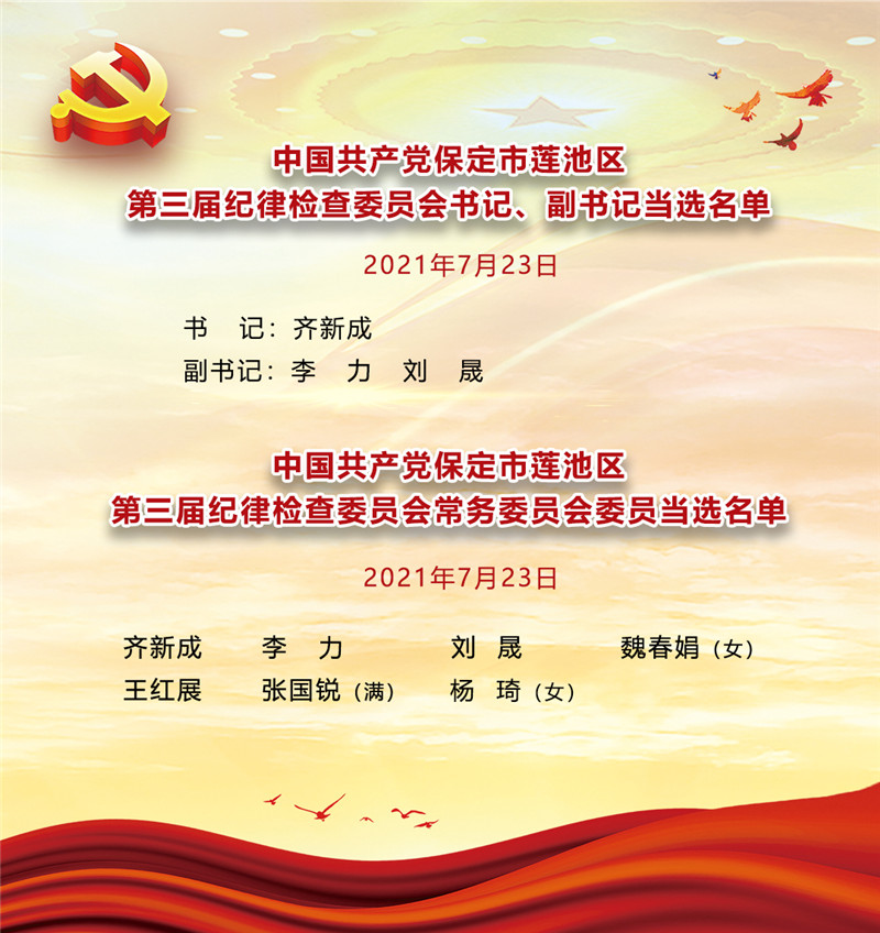 河北保定市莲池区选出新一届区委领导班子