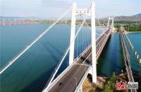 河北怀来：官水库南北两岸第二座跨湖公路桥即将通车