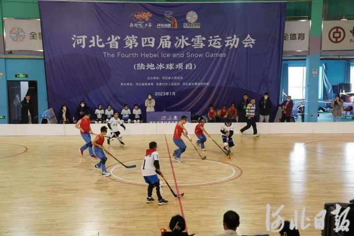 河北第四届冰雪运动会陆地冰球项目在张家口开赛！